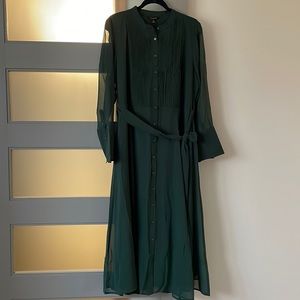 Pleated Maxi Shirtdress